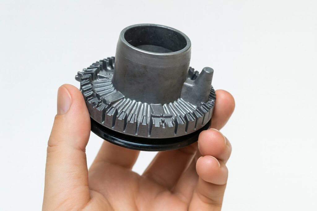 手に持ったバーナーキャップが写されている様子を示す画像