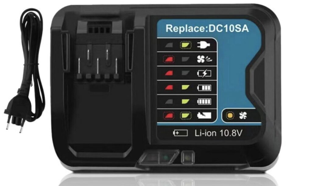マキタ互換DC10SA対応リチウムイオン充電器の正面デザイン