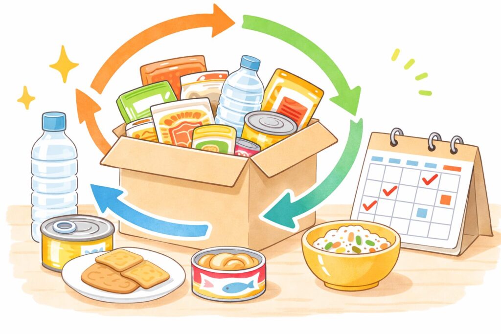 ローリングストックのイメージイラスト