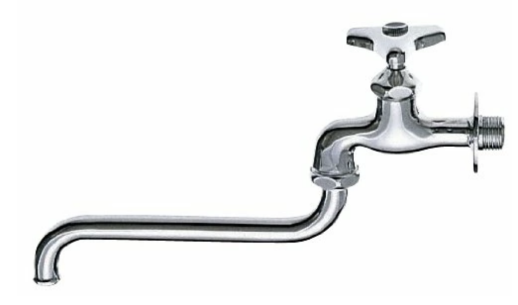 壁付けタイプの単水栓の蛇口