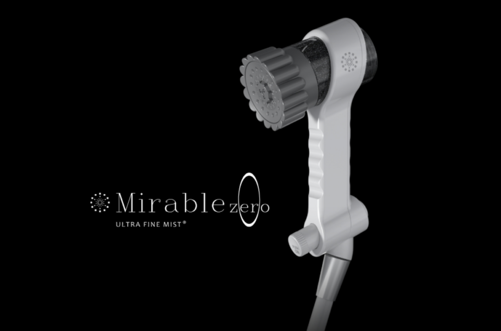 ミラブルzeroのシャワーヘッド本体の外観、複数の吐水モードを備えた高機能シャワーの製品イメージ