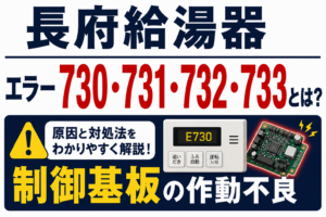 長府給湯器のエラー730・731・732・733と制御基板の作動不良について解説するサムネイル画像