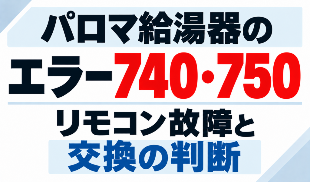パロマ給湯器のエラー740・750でリモコン故障と交換の判断について示したサムネイル画像