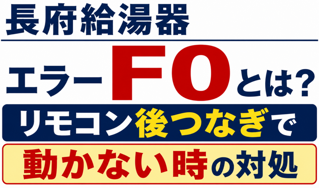 長府給湯器のエラーF0とリモコンを後から接続して動かない時の対処法を解説するサムネイル画像