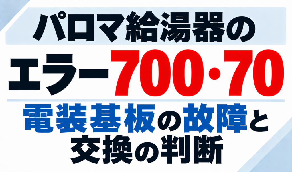 パロマ給湯器のエラー700・70で電装基板の故障と交換の判断について示したサムネイル画像