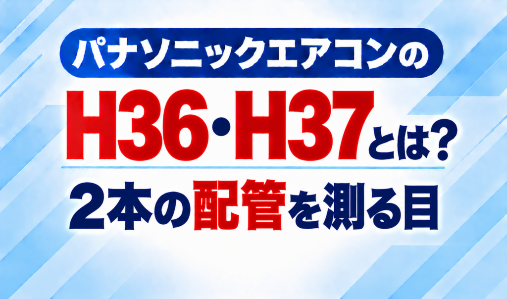 パナソニックエアコンのエラーコードH36・H37と、2本の配管を測るセンサーについて示した文字のみのサムネイル画像