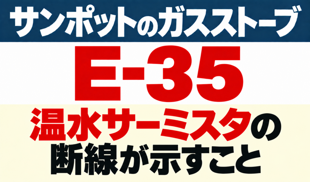 サンポットガスストーブE-35の温水サーミスタ断線が示す内容をまとめたサムネイル