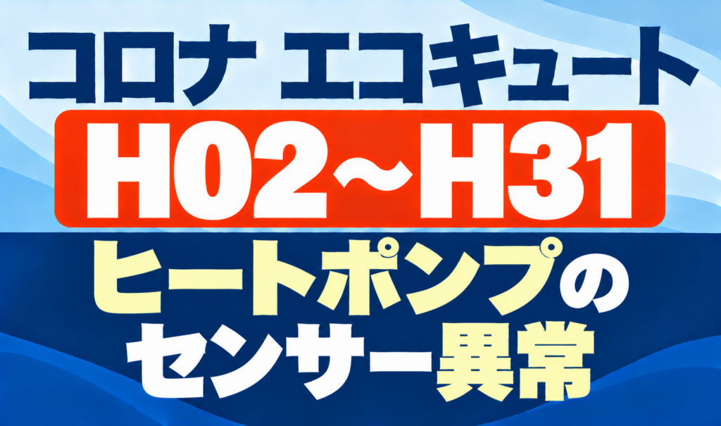 コロナ エコキュートのH02〜H31とヒートポンプのセンサー異常を示したサムネイル画像