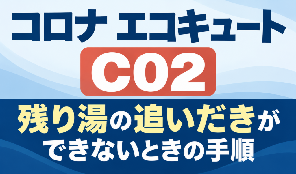 コロナ エコキュートのC02と残り湯の追いだきができないときの手順を示したサムネイル画像
