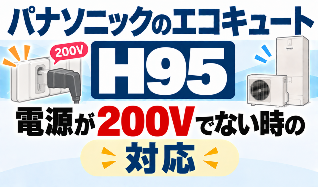 パナソニックのエコキュートH95で、電源が200Vでないときの対応を解説するサムネイル画像