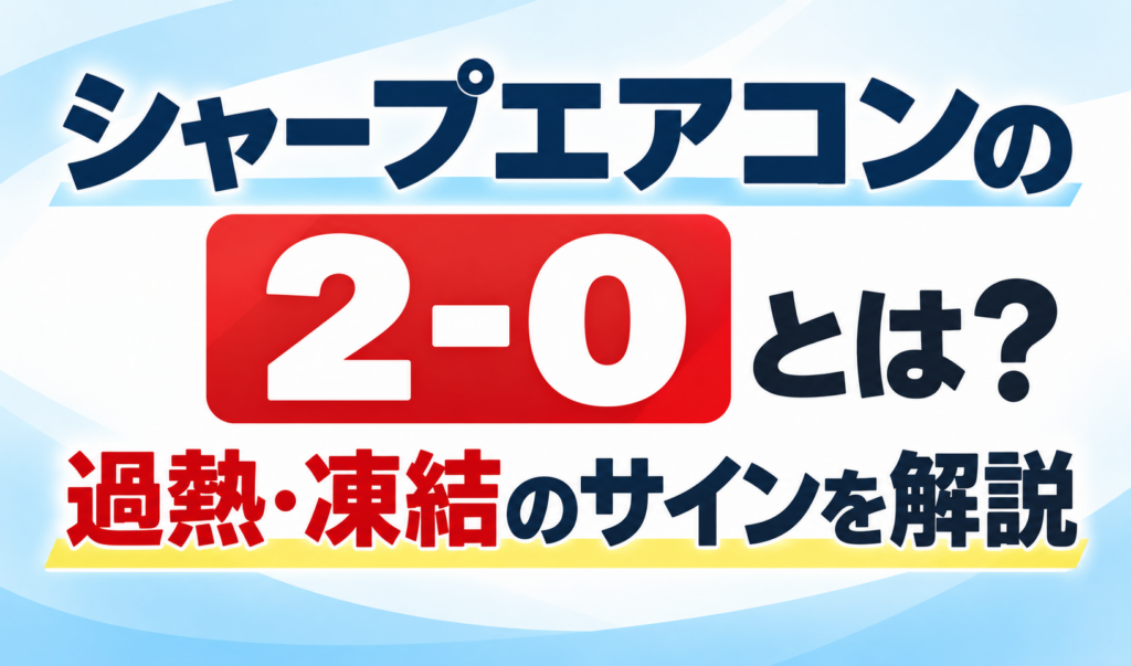 シャープエアコンのエラー2-0と過熱・凍結のサインについて解説するサムネイル画像