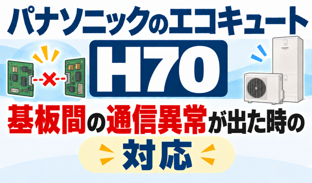 パナソニックのエコキュートH70で、基板間の通信異常が出たときの対応を解説するサムネイル画像