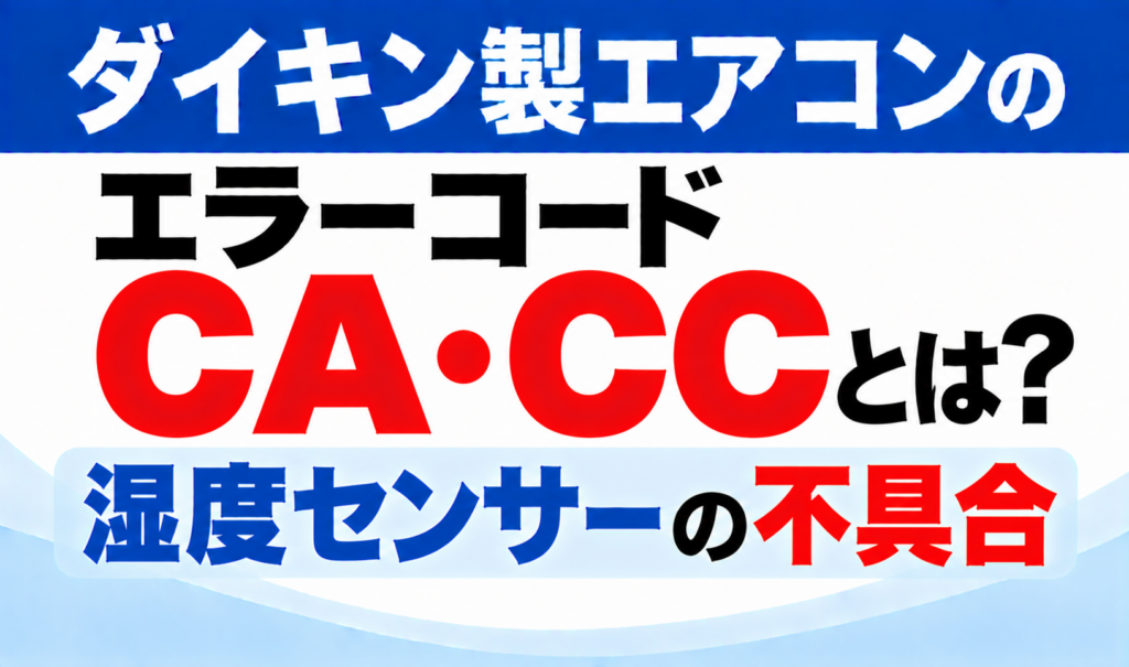 ダイキン製エアコンのエラーコードCA・CCについて、湿度センサーの不具合を示した文字のみのサムネイル画像
