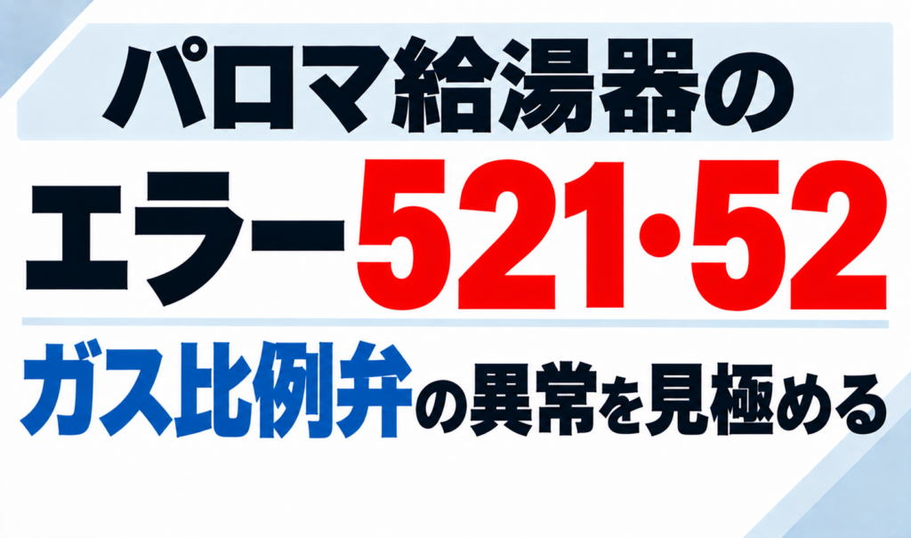 パロマ給湯器のエラー521・52でガス比例弁の異常を見極める方法を示したサムネイル画像