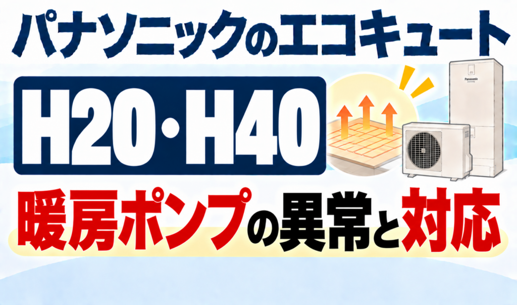 パナソニックのエコキュートH20・H40で、暖房ポンプの異常と対応について解説するサムネイル画像
