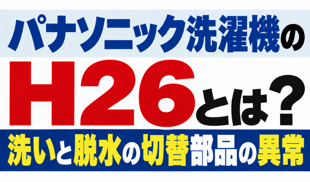 パナソニック洗濯機のH26・洗いと脱水の切替部品の異常を解説するサムネイル