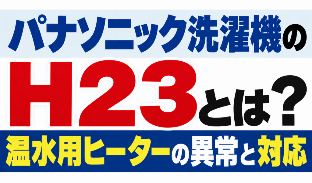 パナソニック洗濯機のH23・温水用ヒーターの異常と対応を解説するサムネイル