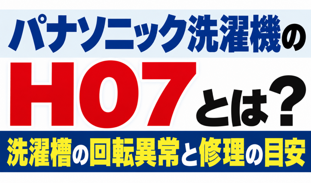 パナソニック洗濯機のH07・洗濯槽の回転異常と修理の目安を解説するサムネイル