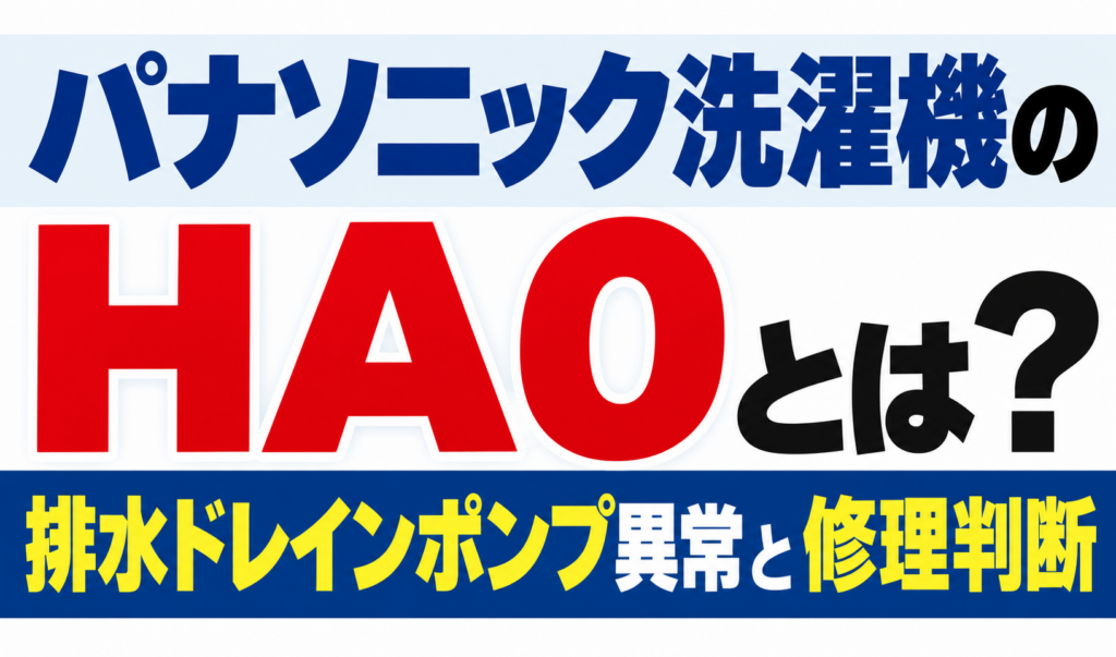 パナソニック洗濯機のHA0・排水ドレインポンプ異常と修理判断を解説するサムネイル
