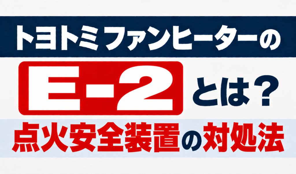トヨトミファンヒーターのE-2と点火安全装置作動の対処法を解説するサムネイル画像
