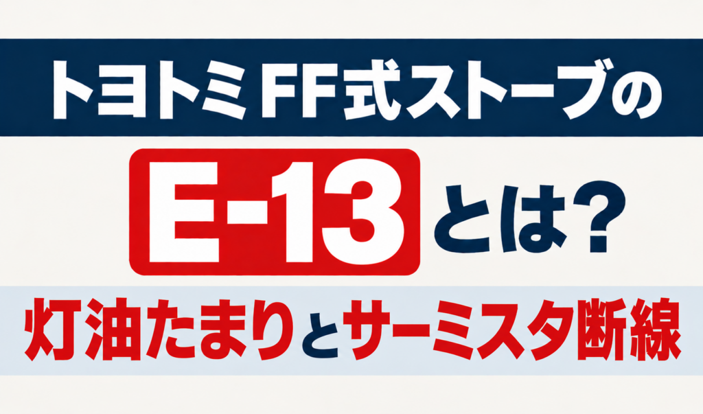 トヨトミFF式ストーブのE-13と灯油たまり・サーミスタ断線を解説するサムネイル画像