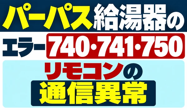 パーパス給湯器のエラー740・741・750とリモコンの通信異常を示すサムネイル